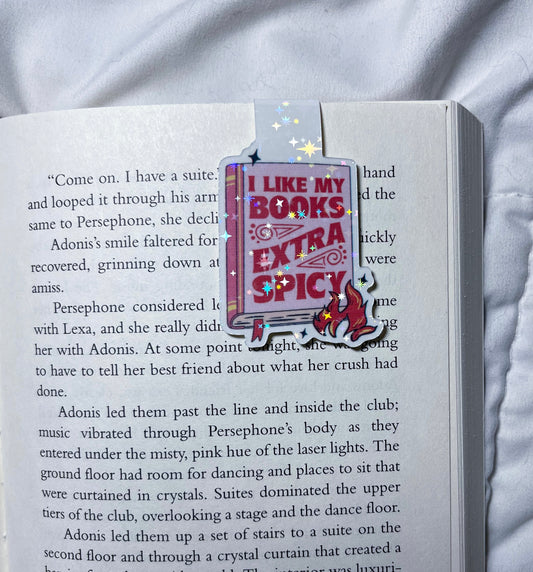 I Like My Books Spicy Holographic Magnetic Bookmark